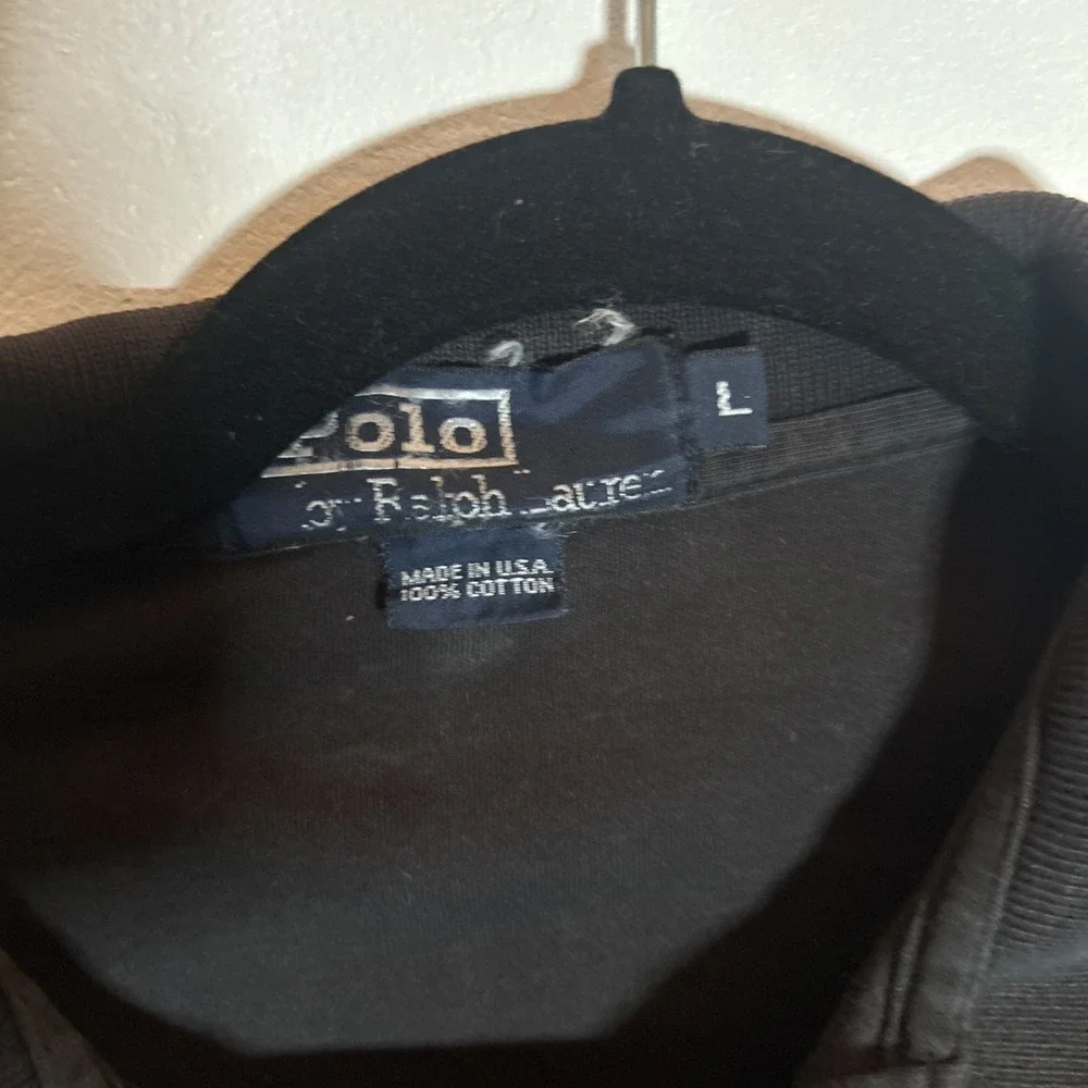 Ralph Lauren Polo Shirt Mens Large Black Solid Pony Short Sleeve Polo‎ Golf